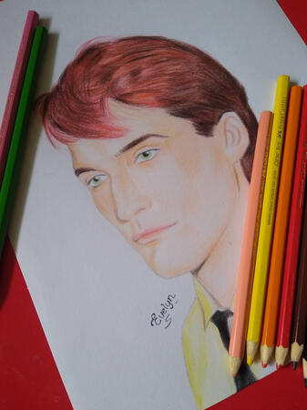 Steve Jansen FanArt with colored pencils 2